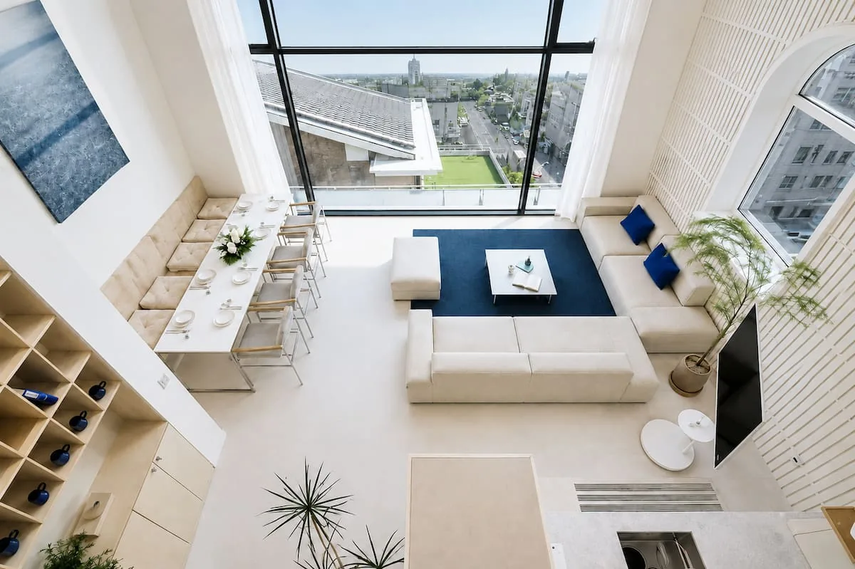 Foreste C living room seen from the loft