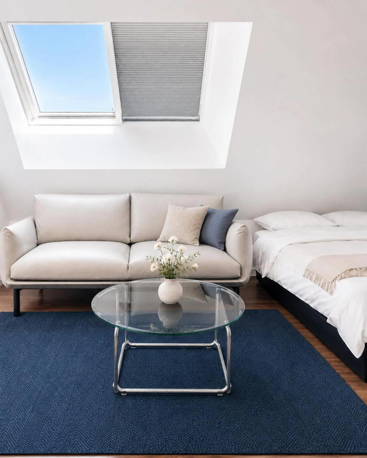 Upstairs lounge corner with sofa