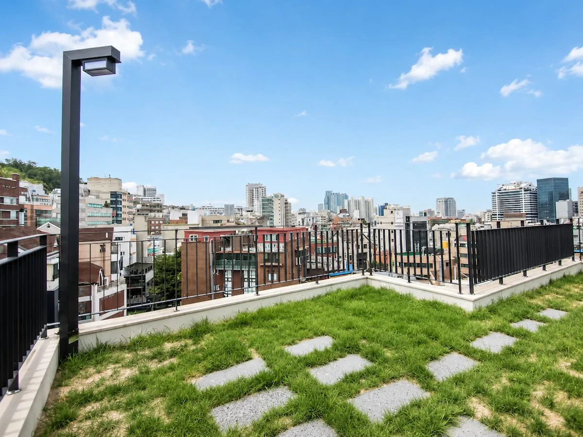 Private rooftop terrace with city view